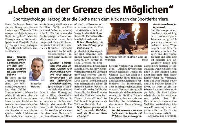 tz: Leben an der Grenze des Möglichen – Sportpsychologe Herzog über die Suche nach dem Kick nach der Sportlerkarriere