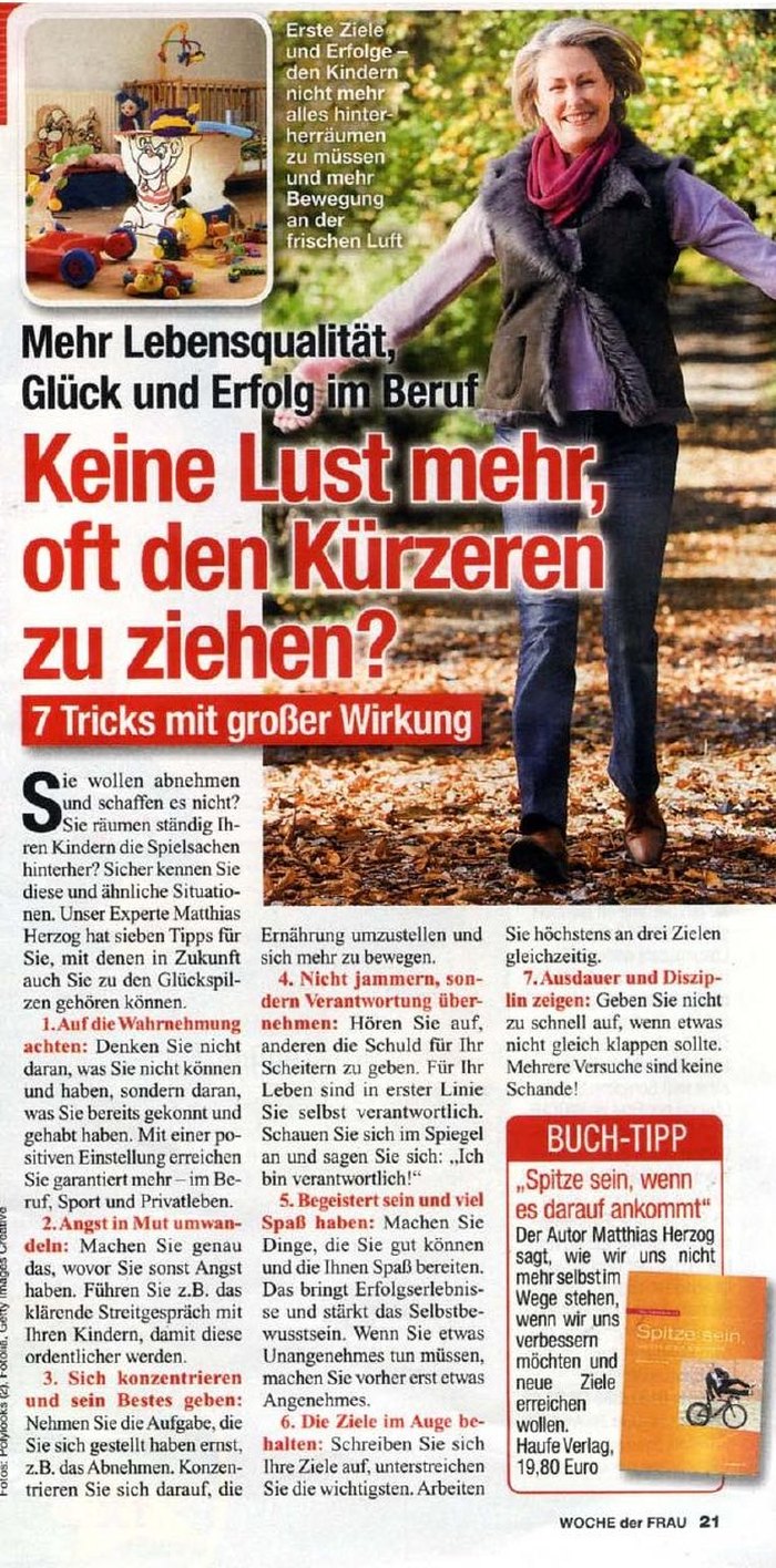 Woche der Frau: Mehr Lebensqualität, Glück und Erfolg im Beruf